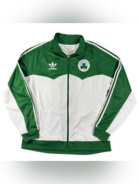 Vintage Y2K Adidas NBA Boston Celtics Track Jacket Men’s XL 3 Stripe Trefoil